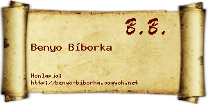 Benyo Bíborka névjegykártya