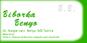 biborka benyo business card